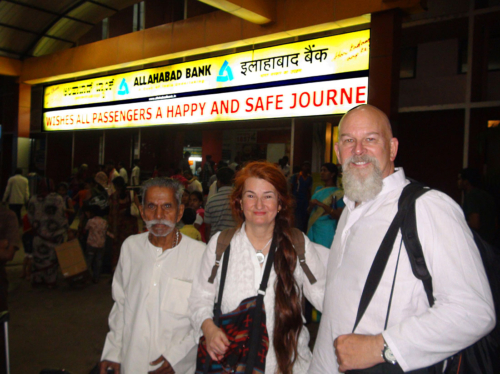 Taking Father Varma on the train on his last trip to the Himalayas.