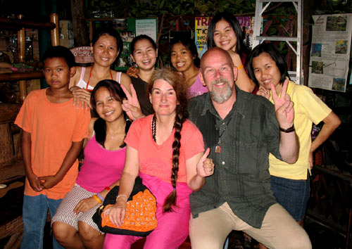 The staff at Shanti Lodge, our favorite guesthouse in Bangkok