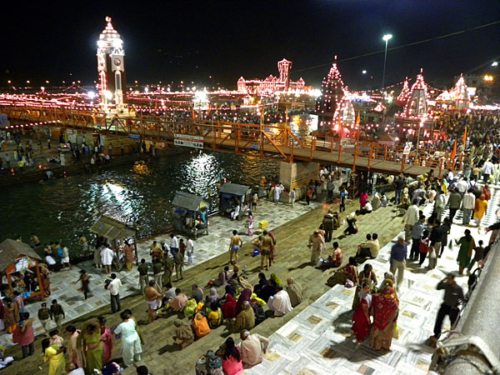 Arriving at Har Ki Pauri Ghat, ground zero for the Kumbha Mela at Haridwar