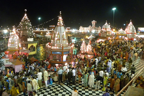 Arriving at Har Ki Pauri Ghat, ground zero for the Kumbha Mela at Haridwar