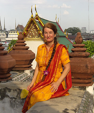 Tara at the Temple of the Dawn in Bangkok
