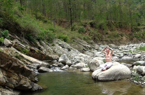 Ganga meditating in the Kumaon Hills area