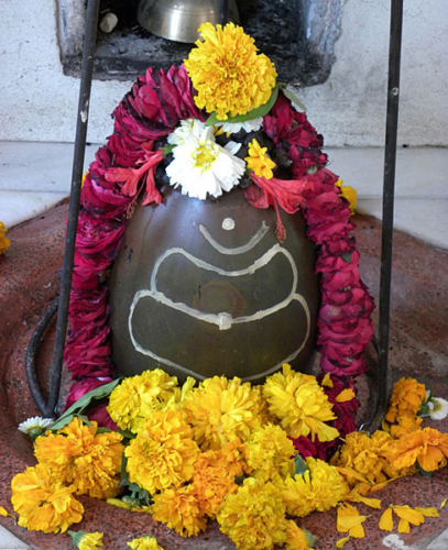 Shiva lingam at the Santosh Puri Ashram in Haridwar