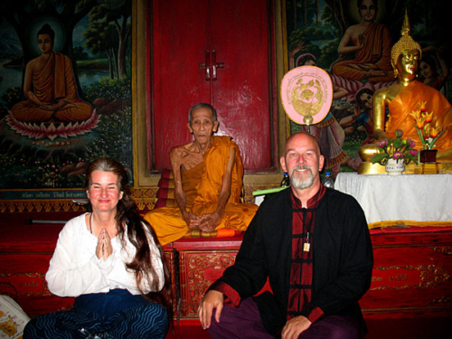 A very old monk in Chiang Mai blesses us to travel and teach the Dharma