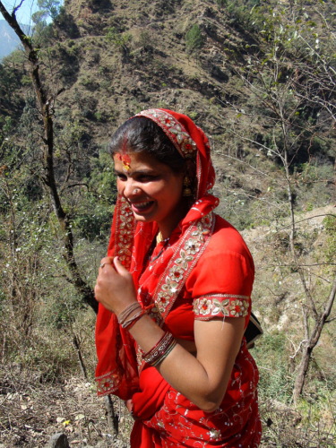 A woman in a Himalayan village