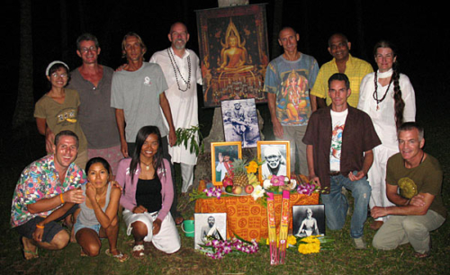 Attendees to the homa (fire puja) at Big Trees on Koh Samui