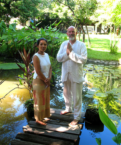 Ganga and Homprang Chaleeka at her Baan Hom Samunphrai Herbal Health Centre &amp; School in Chiang Mai