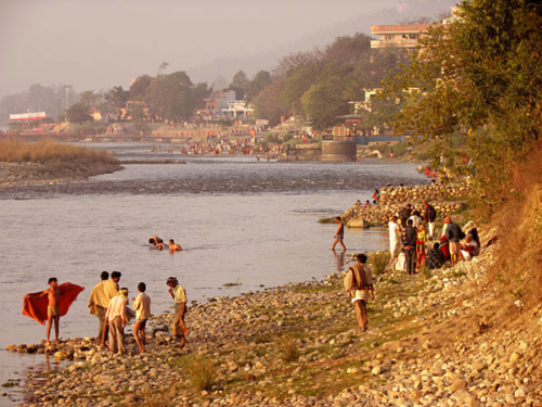 Morning bathers in the Ganga