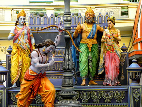 Statues outside temple in Haridwar