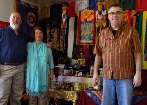 Ganga and Tara with their friend Hazlitt Krog in Port Townsend