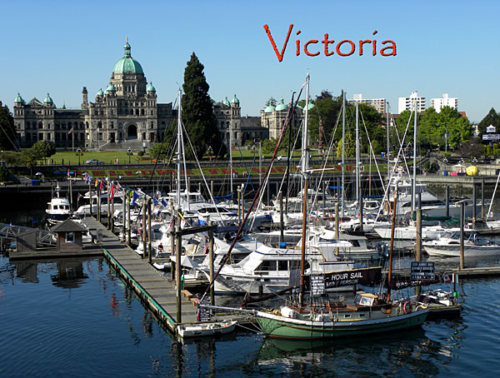 The Victoria marina and Parliament