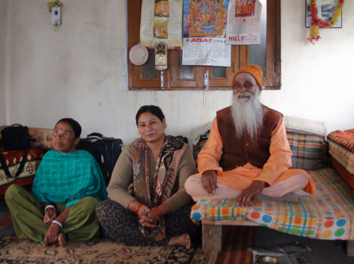 Stting with Paramananda Puri Maharaj in his kitchen