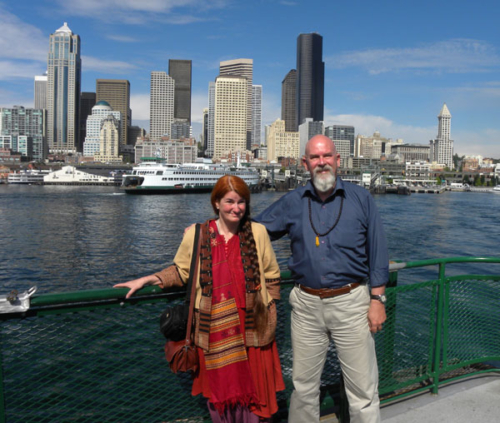 Ganga and Tara on the ferry from Seattle to Bremerton