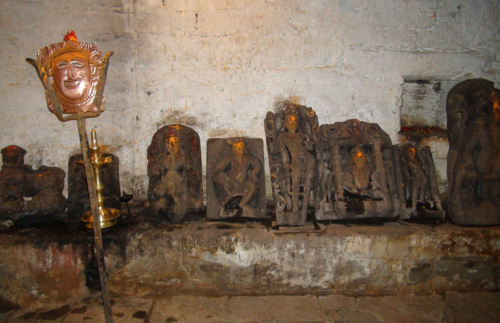 At Gauri Kund, where Parvati did penance.