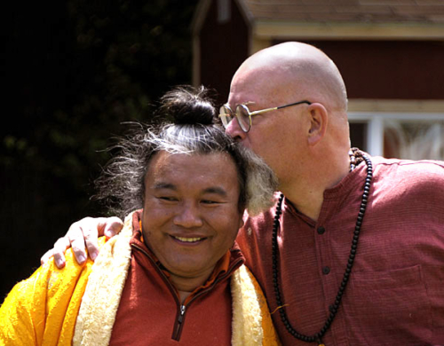 Ganga with his Vajra Master Dzogchen Khenpo Choga Rinpoche.