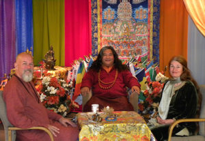 Ganga and Tara with Dzogchen Khenpo Choga Rinpoche at the Dzogchen Retreat Center in Oregon