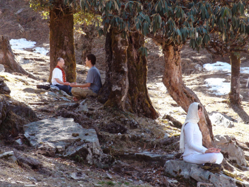 Meditating in sight of Kedarnath