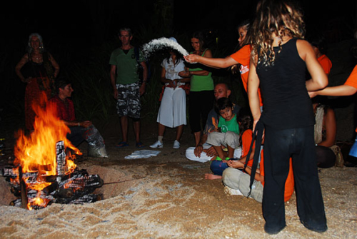 Homa (fire puja) on the beach on Koh Samui