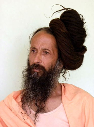 A Juna Akhara sadhu at the Kumbha Mela in Haridwar