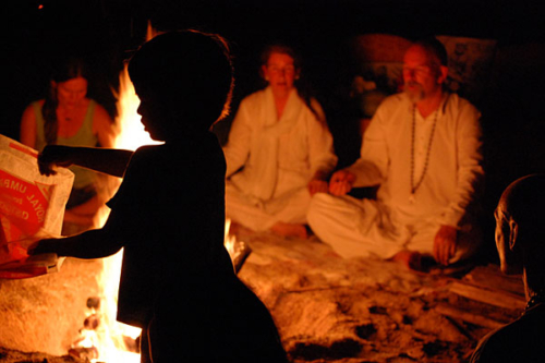 Homa (fire puja) on the beach on Koh Samui