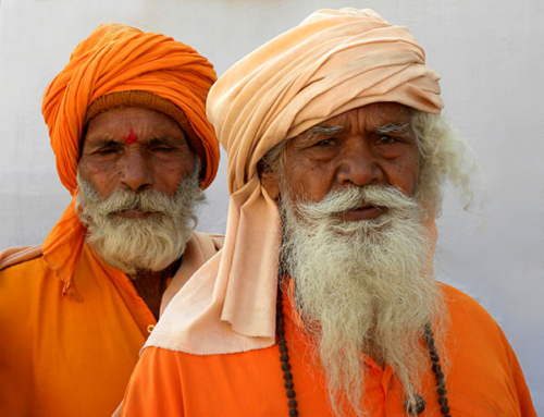 Two sadhus at the Kumbha Mela in Haridwar in 2010