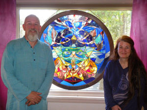 Ganga and Tara at Erik and Scott's house in Mt. Shasta