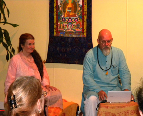 Ganga and Tara teaching at the Sacramento Yoga Center