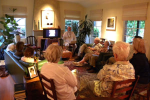 Teaching at a Course In Miracles class at Russell Targ's house in Palo Alto, California
