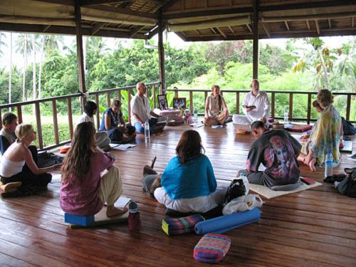 Ganga and Tara teaching in Koh Samui, Thailand