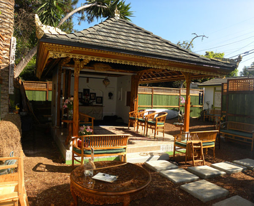 The Temple of Joy in Encinitas California. Our friend Casey Hughes had this temple built in Bali, disassembled and shipped to San Diego, them reassembled in Casey&#039;s backyard.