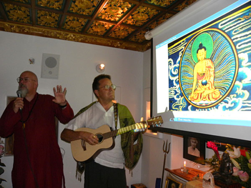 Ganga and Casey at the Temple of Joy in Encinitas, California