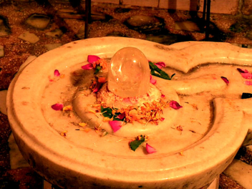 Shiva lingam in the cave at the Gorakshanath Temple in Haridwar